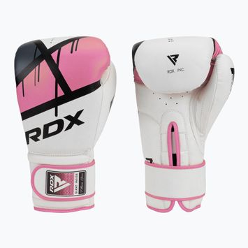Női bokszkesztyűk RDX BGR-F7 fehér és rózsaszín BGR-F7P