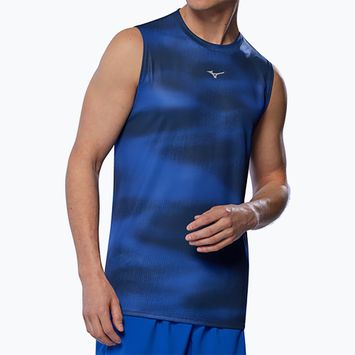 Férfi futópóló Mizuno Core Graphic ujjatlan kék reflex kék