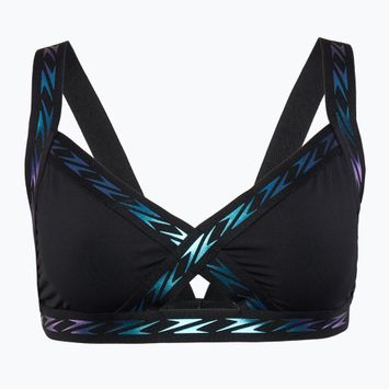 Speedo Solid Logo elasztikus kereszt elülső fürdőruha felső antracit