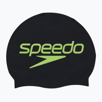 Úszósapka Speedo Printed Silicone black stacked logo