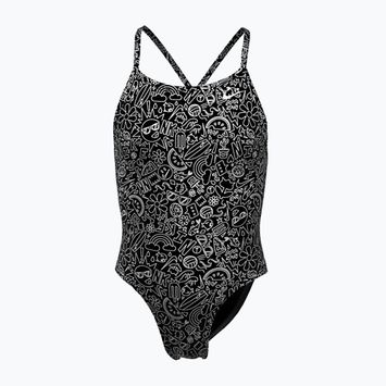 Gyerek fürdőruha Nike Hydrastrong Charms Multi Print Lace Up Back black