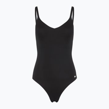 Női egyrészes fürdőruha Nike Essential V-Neck fekete