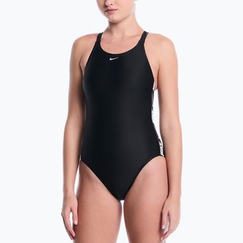 Női egyrészes fürdőruha Nike Logo Tape Fastback black