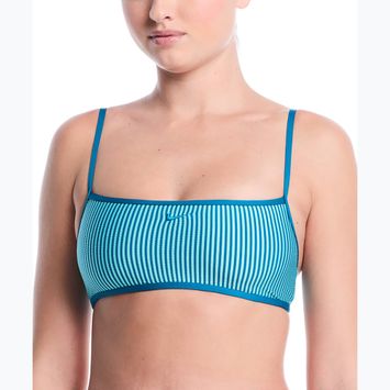 Fürdőruha felső Nike Ripple Texture Bralette Classic Bikini bleached turquoise