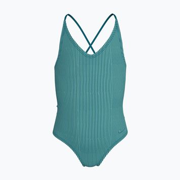 Gyermek egyberészes fürdőruha Nike Ocean Bound Ripple Texture Lace Up blached turquoise