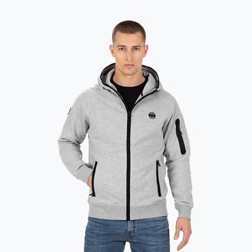 Férfi pulóver Pitbull Hermes Hooded Zip grey/melange