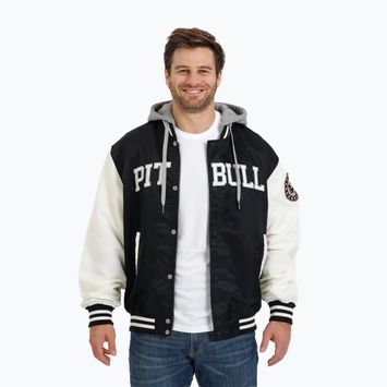 Férfi dzseki Pitbull West Coast Falcon Ridge Bomber Hooded black/ecru