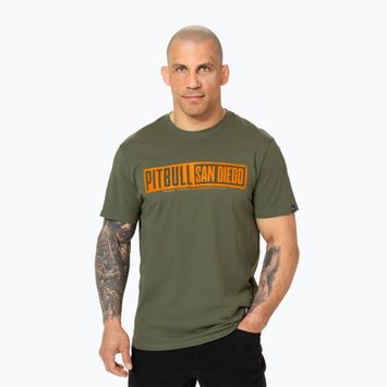 Pitbull Eighty Nine Dog férfi póló sötét olívazöld