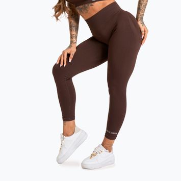 Női edző leggings Gym Glamour Push Up 2.0 csokoládé