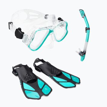 AQUASTIC kék snorkeling szett Maszk + Uszony + Pipa MSFA-01SN