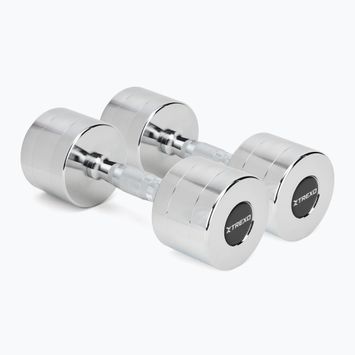 TREXO króm súlyzók 2x9 kg ezüst