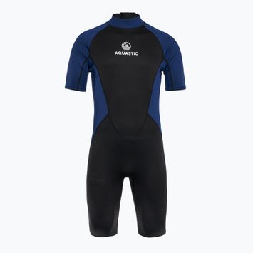 Férfi úszóruha AQUASTIC Wavey 2 mm fekete/kék