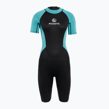 Női úszóruha AQUASTIC Wavey WMNS 2 mm fekete/mint