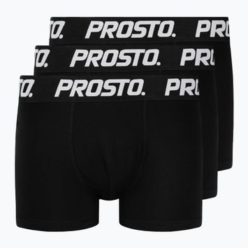 PROSTO Boxers férfi boxeralsó, 3 db, black