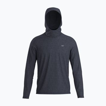 Férfi Arc'teryx Cormac kapucnis fekete zafír heather hosszú ujjú kabát