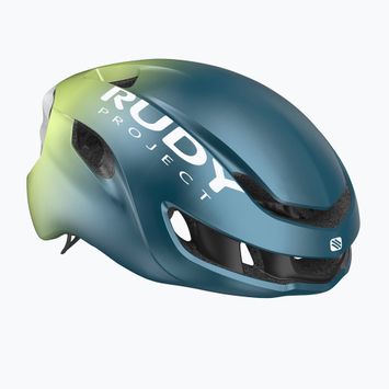 Kerékpáros sisak Rudy Project Nytron blue avio/apple green metal matte