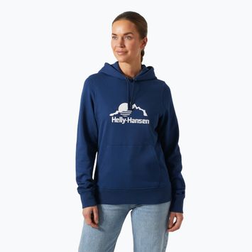 Női Helly Hansen Nord Graphic pulóveres kapucnis pulóver óceán
