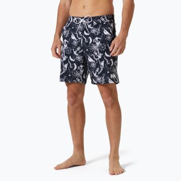 Férfi úszónadrág Helly Hansen Newport Boardshorts 8" navy nautical aop
