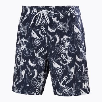 Férfi úszónadrág Helly Hansen Newport Boardshorts 8" navy nautical aop