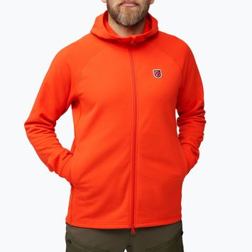 Férfi trekking dzseki Fjällräven Expedition Fleece Hoodie láng narancssárga