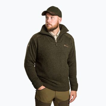Férfi trekking pulóver Pinewood Hurricane dark green mel