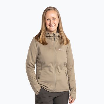 Női trekking pulóver Pinewood Finnveden Hoodie közép khaki színben