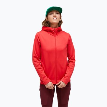 Női Peak Performance Rider Tech Zip kapucni ragyogó piros