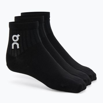 On Logo Sock Mid 3 pár fekete