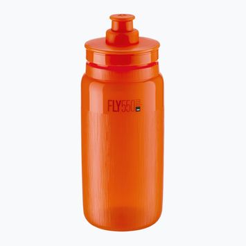 Elite FLY Tex 550 ml átlátszó/narancs piros kerékpáros palack