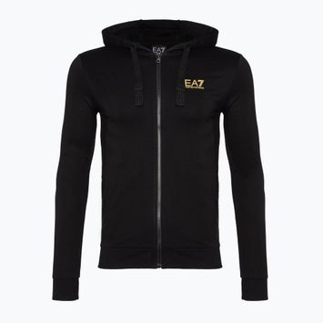 Férfi pulóver EA7 Emporio Armani Train Core ID Hoodie FZ Coft black/gold logo