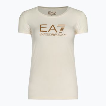 Női póló EA7 Emporio Armani Train Shiny pristine/logo brown