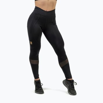 Női edző leggings NEBBIA Heart-Shaped Intense fekete/arany női edző leggings