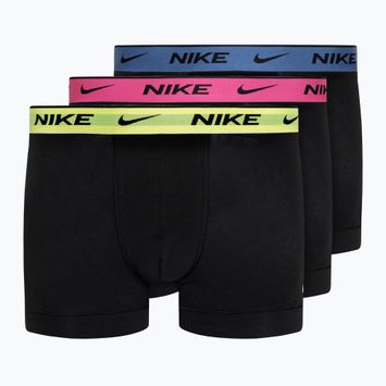 Férfi boxeralsó Nike Everyday Cotton Stretch Trunk 3 pár black/blue/fuchsia/orange