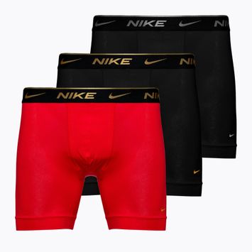 Férfi Nike Everyday Cotton Stretch boxeralsó 3 pár fekete ezüst/piros arany/fekete arany