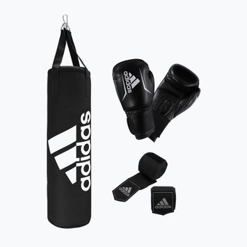 adidas Performance Boxing szett táska + kesztyű + kötés fekete-fehér ADIBAC11KIT-EUN