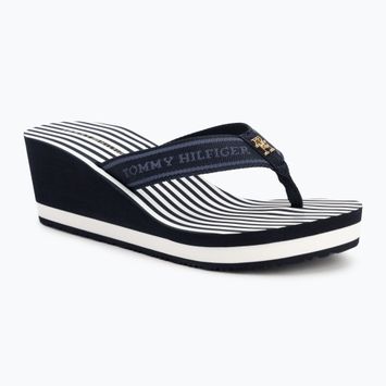Női flip-flop papucs Tommy Hilfiger Stripes Wedge Beach Sandal space blue