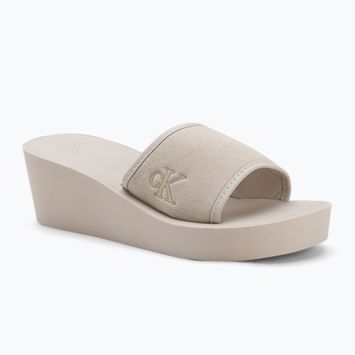 Calvin Klein női flip flop YW0YW01725 Beach Wedge Slide Slide Canvas vászon tojáshéj