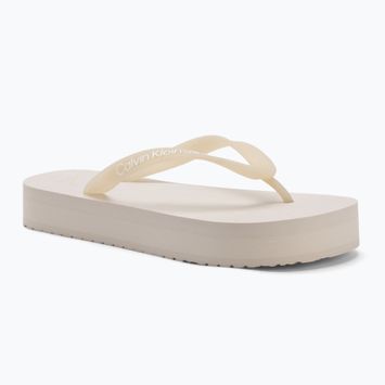 Calvin Klein női flip flopok YW0YW01830 Beach Sandal Flatform Tpu tojáshéj/világos fehér