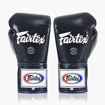 Fairtex Pro Competition Locked Thumb bőr bokszkesztyű kék