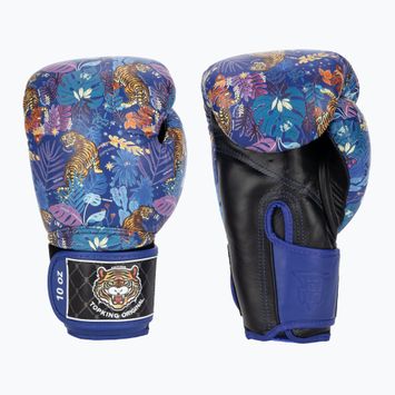 Top King Boxing Wild Tiger fekete/kék bokszkesztyűk