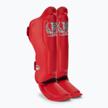 Top King Pro Semi Leather piros sípcsont- és lábfejvédők