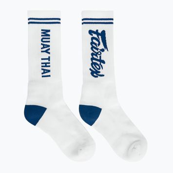 Fairtex "Muay Thai" zokni fehér/kék