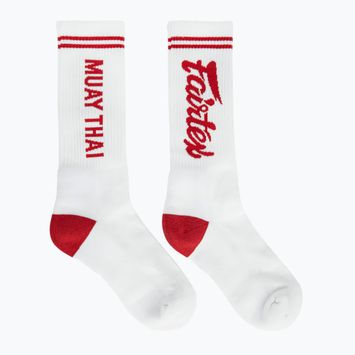 Fairtex "Muay Thai" zokni fehér/piros