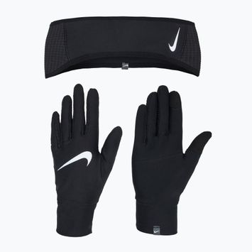 Női pánt + kesztyű készlet Nike Essential Running black/black/silver