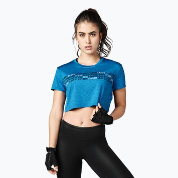 Női tréning póló STRONG ID Crop Knit Tee kék Z1T02350