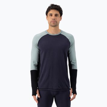 Férfi termo hosszú ujjú felső Mons Royale Olympus Merino Base Layer dew/ 9 iron/ black