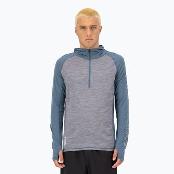 Férfi Mons Royale Temple Tech Hood thermo melegítő pulóver szürke sörény/goblin kék
