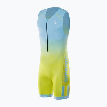 Férfi triatlon ruha Synergy Elite Sleeveless Trisuit mint/yellow