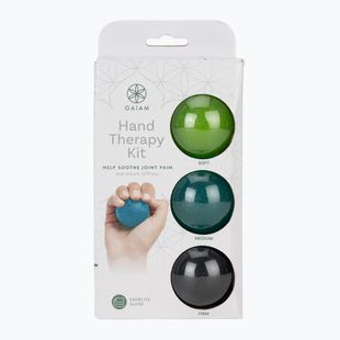 Masszázs labdák Gaiam Restore Hand Therapy Knit green/yellow/black