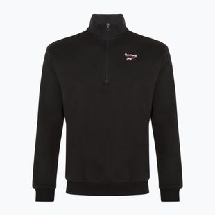 Férfi Reebok Identity Fleece 1/4 Zip edzőpulóver fekete/fehér/vektor piros